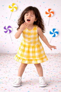 Girl wearing Anaario Sunbeam Gingham Dress