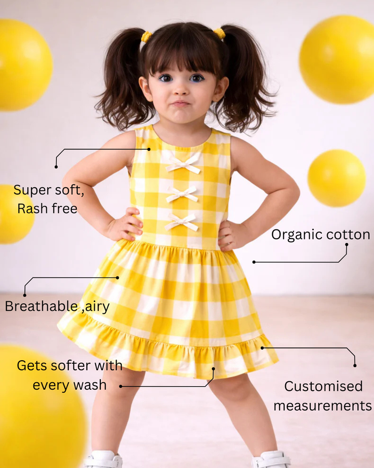 Girl wearing Anaario Sunbeam Gingham Dress