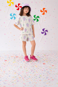 Girl wearing Anaario Sunshine Sprinkle Shorts Set