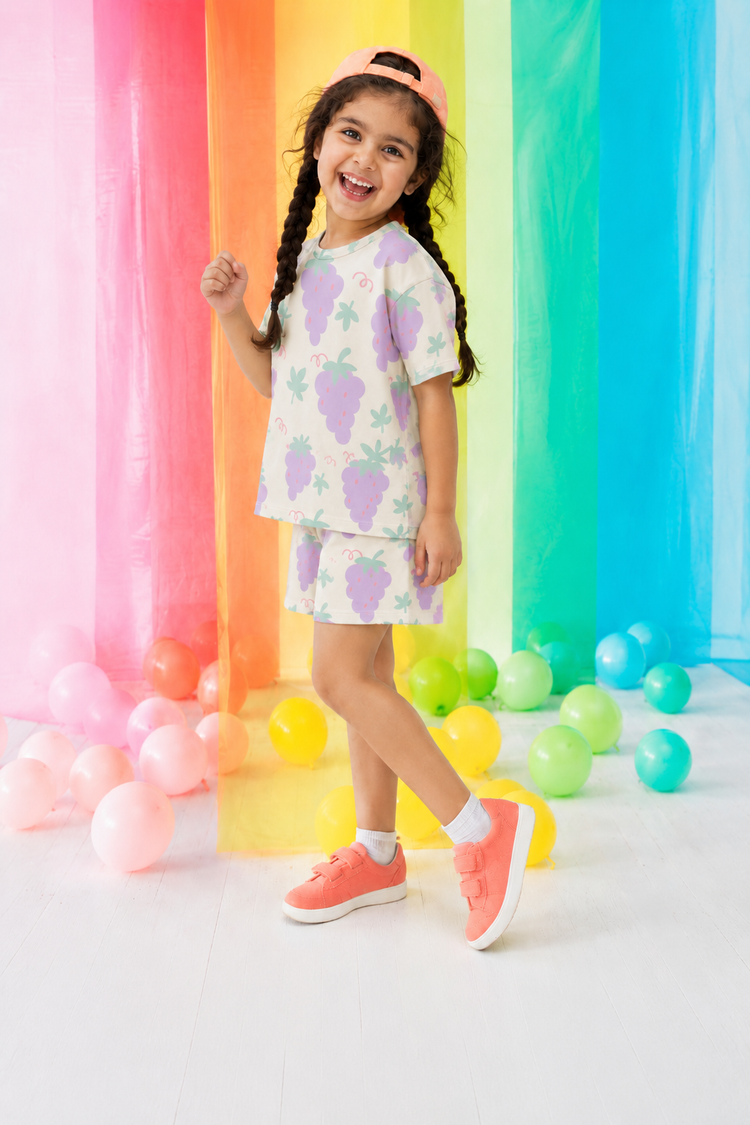 Girl wearing Anaario Sunshine Sprinkle Shorts Set