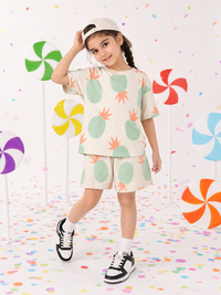 Girl wearing Anaario Whistle and Play Shorts Set