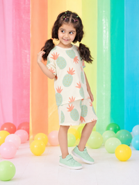 Girl wearing Anaario Whistle and Play Shorts Set