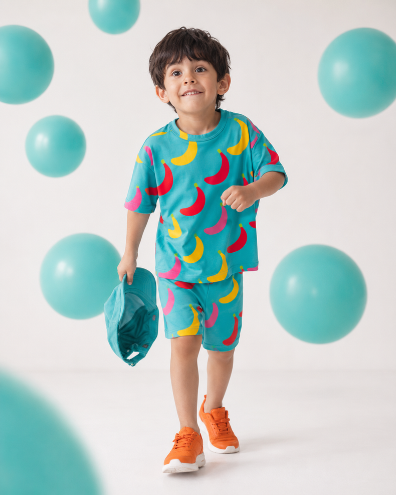 Boy wearing Anaario Top Banana Co-ord Set