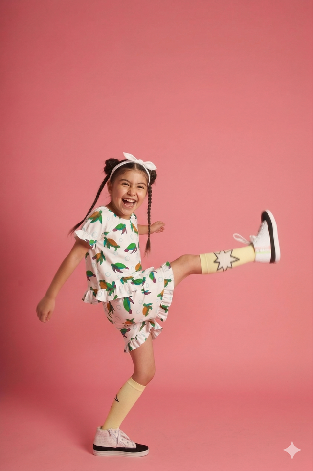 Girl wearing Anaario Tortoise Co-ord Set