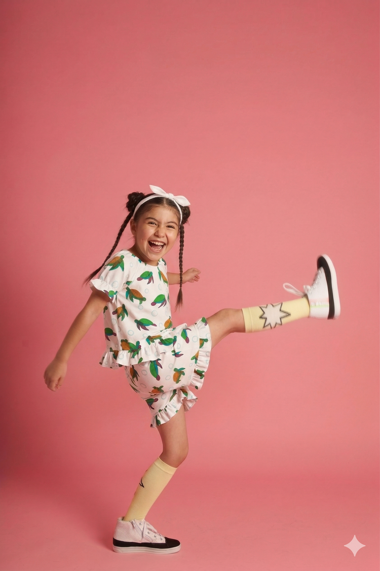 Girl wearing Anaario Tortoise Co-ord Set