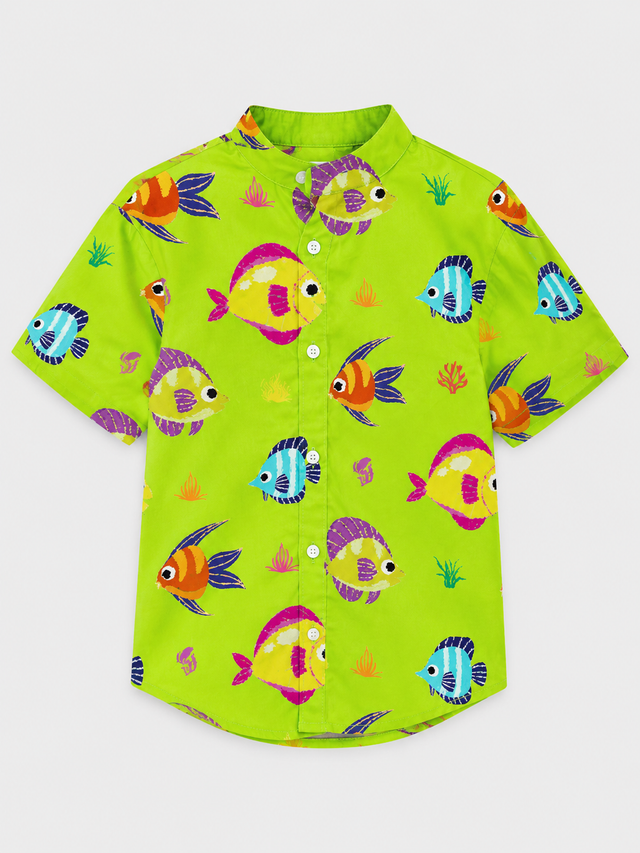 Boy wearing Anaario Tropical Fish Shirt Set