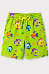 Boy wearing Anaario Tropical Fish Shorts