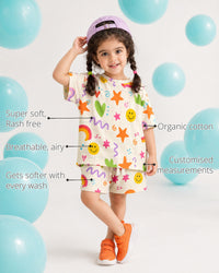The Peppy Picnic Girls' Shorts Set features