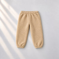 Beige Smiley Fleece Set bottoms by Anaario