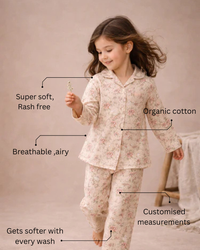 Girl wearing Anaario Vintage Bunny Night Suit