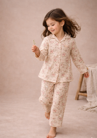 Girl wearing Anaario Vintage Bunny Night Suit