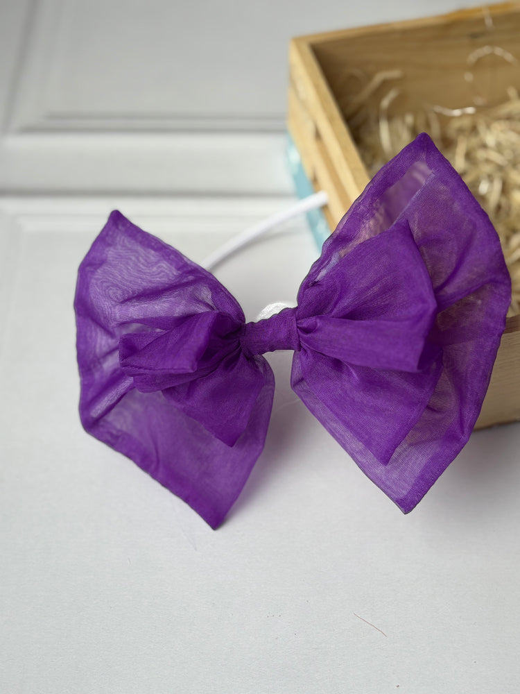 Anaario Violet Sheer Organza Bow Hairband, hair band for kids