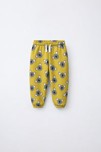 Mustard Koala Jogger Set flat lay by Anaario