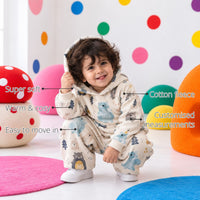 Snow Bear Hooded Boys' Barrel Pant Set features