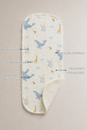 Blue Whale Bamboo Baby Burp Cloth features