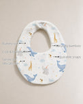 Blue Whale Bamboo Baby Bib features