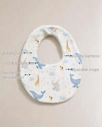 Blue Whale Bamboo Baby Bib features