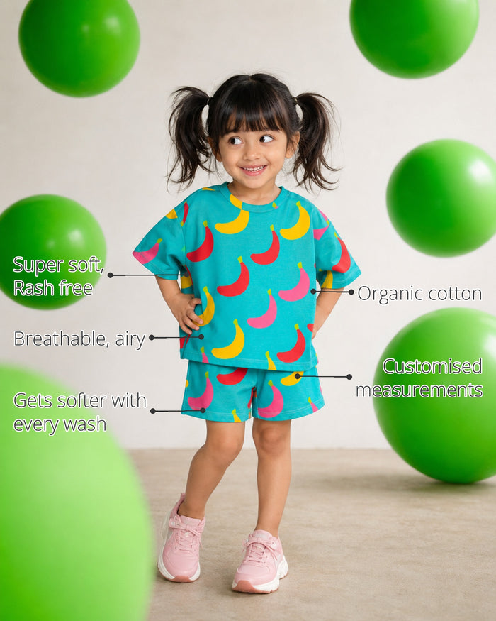 The Sunny Sprout Girls' Shorts Set features