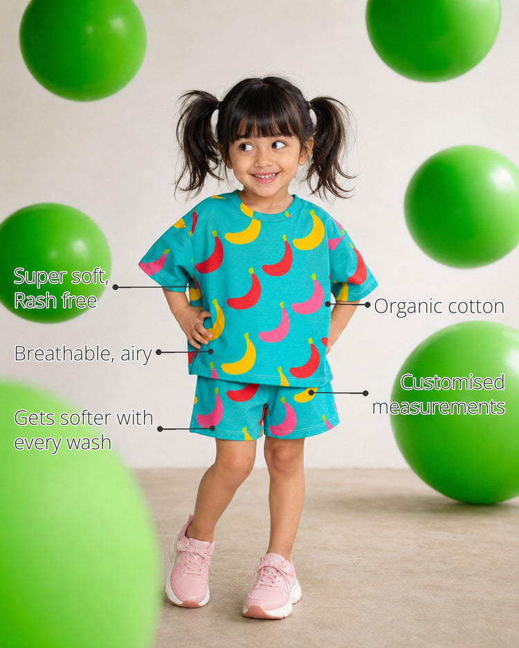 The Sunny Sprout Girls' Shorts Set features