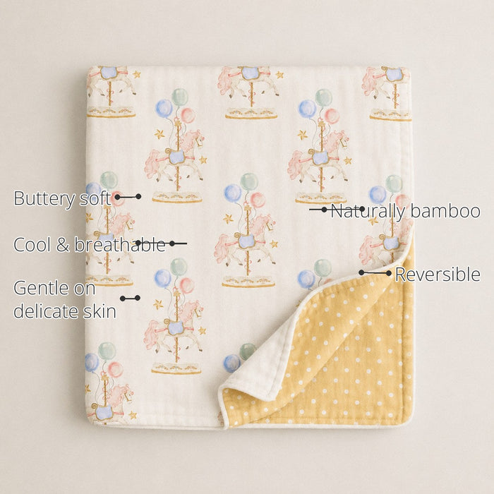 Carousel Bamboo Baby Quilt features