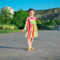 Girl wearing Anaario Watermelon Stripe Dress