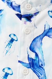 Boy wearing Anaario Whale Ocean Shirt Set