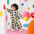 Beige Mammoth Hooded Barrel Pant Set on boy by Anaario – winter kidswear