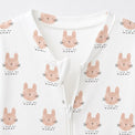 Woodland Bunny bamboo cotton baby sleepsuit — bamboo cotton onesie romper flatlay