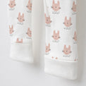 Woodland Bunny bamboo cotton baby sleepsuit — zip romper onesie detail