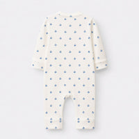Woodland Bunny bamboo cotton baby sleepsuit — two-way zip romper onesie