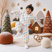 Multi Pastel Dinosaur Barrel Pant Set on boy by Anaario – winter kidswear