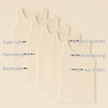 Boys Sleeveless Bamboo Vest (Pack of 5) features