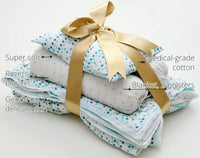 Snuggles and Cuddles Baby Blanket Gift Bundle (Blue polka dots) features