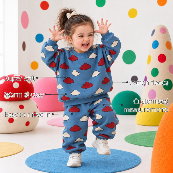 Teal Cloud Girls' Jogger Set features