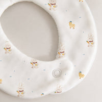 Yellow Duck bamboo baby bib — yellow duck print, soft bamboo cotton