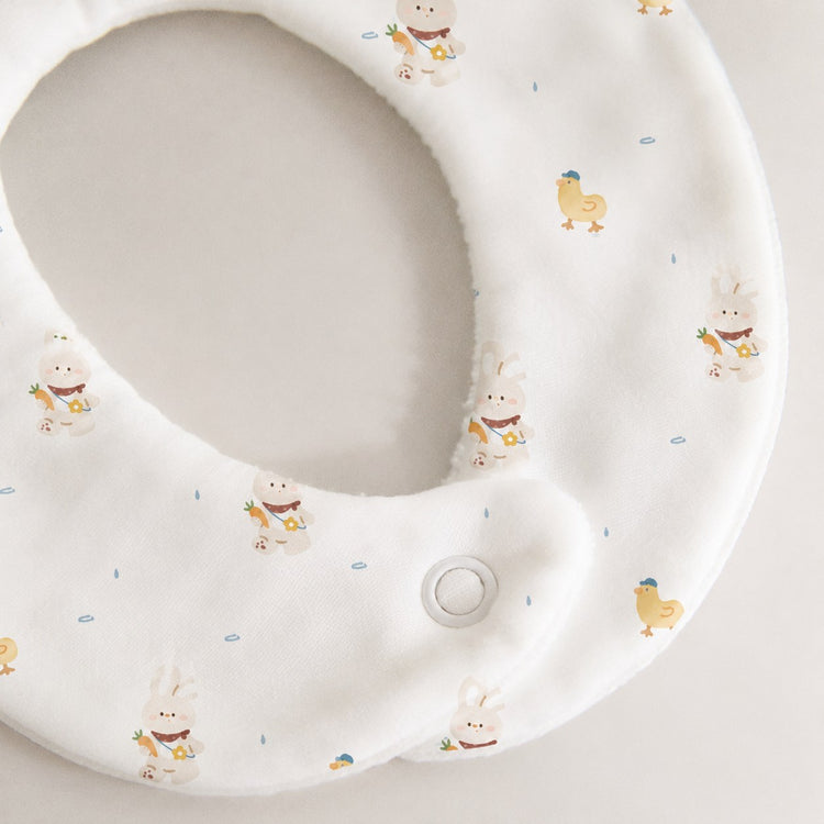 Yellow Duck bamboo baby bib — yellow duck print, soft bamboo cotton