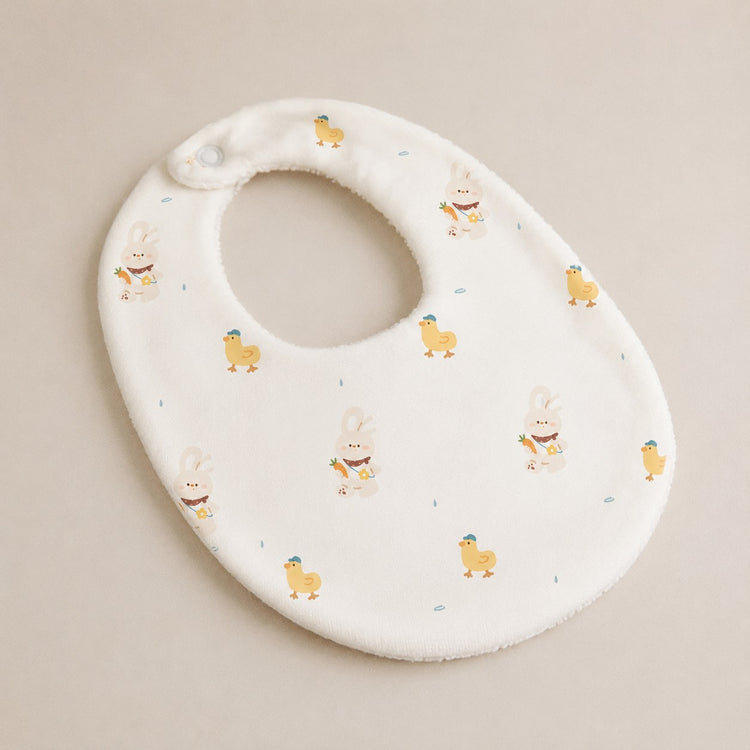 Yellow Duck bamboo baby bib — absorbent sherpa backing