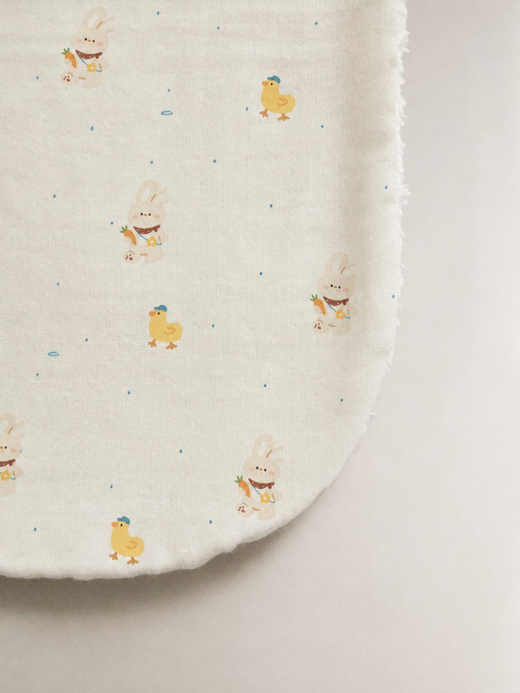 Yellow Duck bamboo baby burp cloth — absorbent sherpa backing