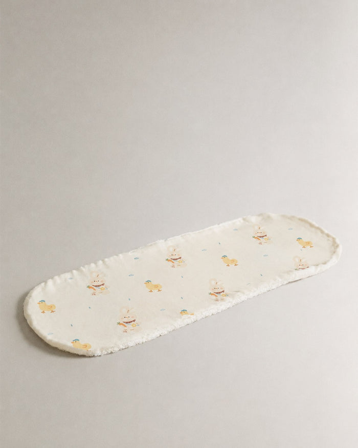 Yellow Duck bamboo baby burp cloth — print detail