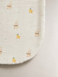 Yellow Duck bamboo baby burp cloth — reverse side
