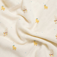 Yellow Duck bamboo baby quilt — yellow duck print, soft bamboo cotton