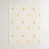 Yellow Duck bamboo baby quilt — yellow duck print, soft bamboo cotton