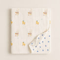 Yellow Duck bamboo baby quilt — yellow duck print, soft bamboo cotton