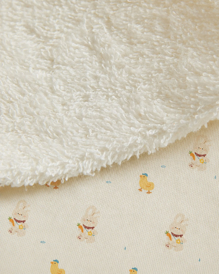Yellow Duck bamboo baby changing mat — yellow duck print, soft bamboo cotton