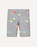 Boy wearing Anaario Yellow and Grey Polka Dot Swim Set
