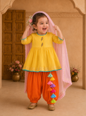 Indian Yellow Parrot Patiala Salwar Set - Anaario - Image 1