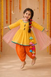 Indian Yellow Parrot Patiala Salwar Set - Anaario - Image 10