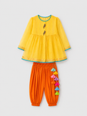 Indian Yellow Parrot Patiala Salwar Set - Anaario - Image 3