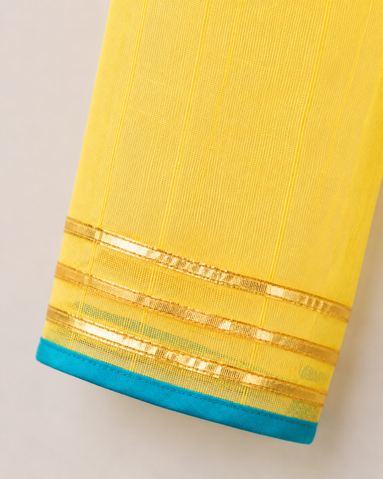 Indian Yellow Parrot Patiala Salwar Set - Anaario - Image 8