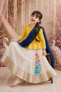 Indian Yellow Peplum Lehenga Set - Anaario - Image 10